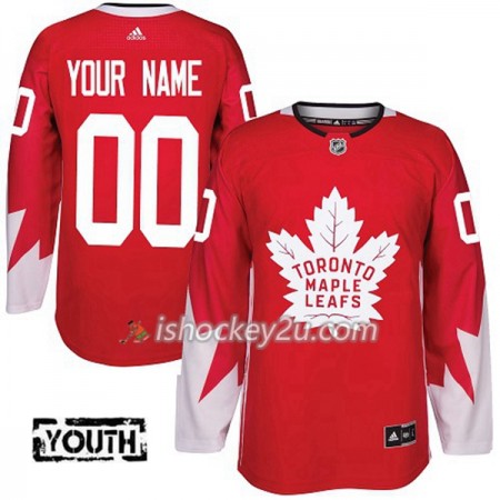 Børn NHL Toronto Maple Leafs Tilpasset Adidas 2017-2018 Rød Authentic